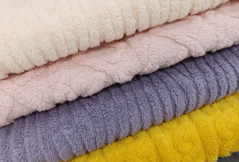 Tela de terciopelo de algodón suave jacquard tridimensional de doble cara de 280gsm y 185cm