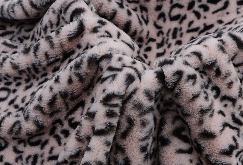 Tela de felpa con estampado de piel de conejo y lazo de leopardo, 500mg x 160cm Tela de felpa con estampado de piel de conejo y lazo de leopardo, 500mg x 160cm