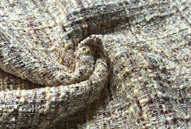 Tela tejida de tweed de 550mg y 148cm de ancho/tela inspirada en Chanel k240230